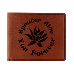 Succulents Leatherette Bifold Wallet (Personalized)