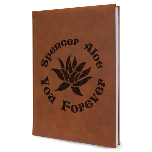 Custom Succulents Leather Sketchbook - Large - Double Sided (Personalized)