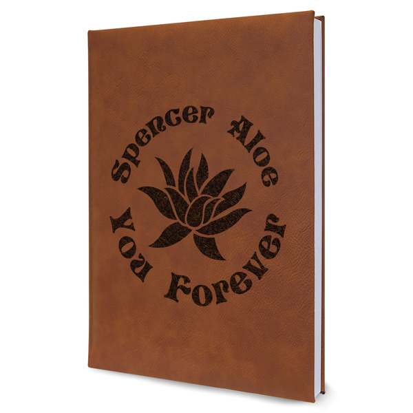 Custom Succulents Leather Sketchbook - Large - Single Sided (Personalized)