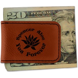 Succulents Leatherette Magnetic Money Clip - Double Sided (Personalized)