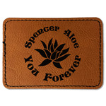 Succulents Faux Leather Iron On Patch - Rectangle (Personalized)