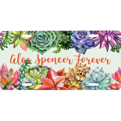 Succulents Front License Plate (Personalized)