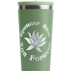 Succulents RTIC Everyday Tumbler with Straw - 28oz - Light Green - Single-Sided (Personalized)