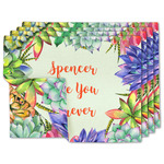 Succulents Linen Placemat w/ Name or Text