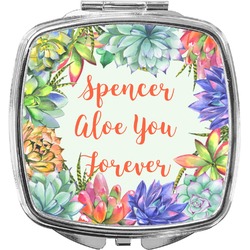 Succulents Compact Makeup Mirror (Personalized)