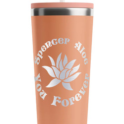 Succulents RTIC Everyday Tumbler with Straw - 28oz - Peach - Single-Sided (Personalized)