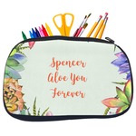 Succulents Neoprene Pencil Case - Medium w/ Name or Text