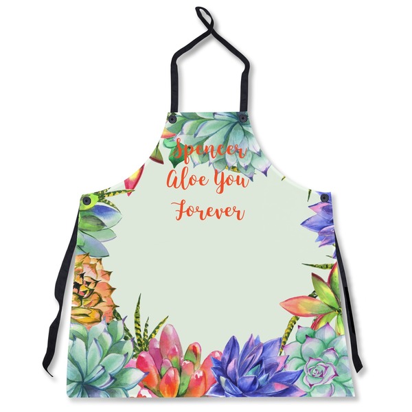 Custom Succulents Apron Without Pockets w/ Name or Text