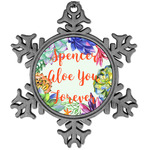Succulents Vintage Snowflake Ornament (Personalized)