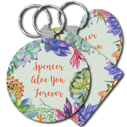 Succulents Plastic Keychain (Personalized)