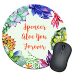 Succulents Round Mouse Pad (Personalized)