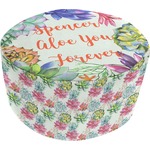 Succulents Round Pouf Ottoman (Personalized)