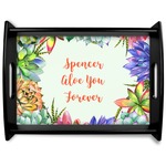 Succulents Black Wooden Tray - Large (Personalized)