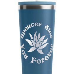 Succulents RTIC Everyday Tumbler with Straw - 28oz - Steel Blue - Double-Sided (Personalized)