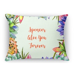 Succulents Rectangular Throw Pillow Case - 12"x18" (Personalized)