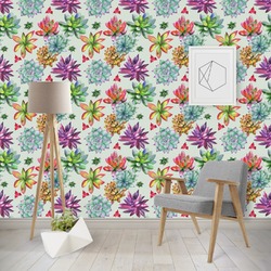 Succulents Wallpaper & Surface Covering (Water Activated - Removable)
