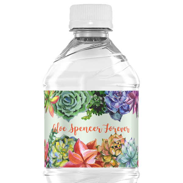 Custom Succulents Water Bottle Labels - Custom Sized (Personalized)