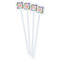 Succulents White Plastic Stir Stick - Double Sided - Square - Front