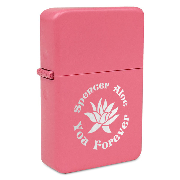 Custom Succulents Windproof Lighter - Pink - Single Sided (Personalized)