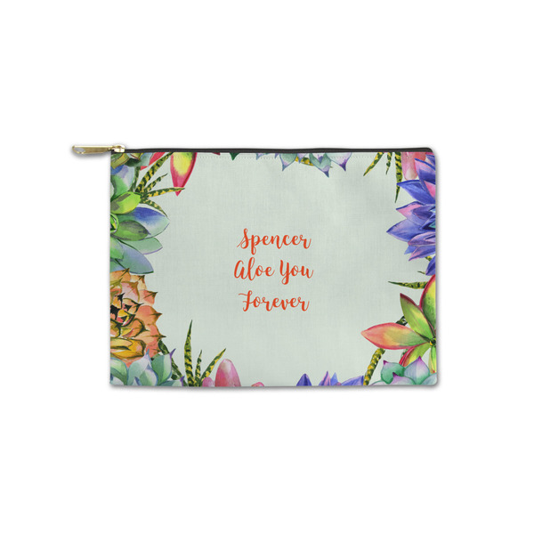 Custom Succulents Zipper Pouch - Small - 8.5"x6" (Personalized)