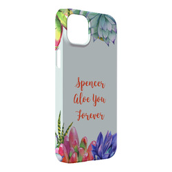 Succulents iPhone Case - Plastic - iPhone 14 Plus (Personalized)