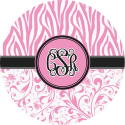 Zebra & Floral Multipurpose Round Labels - 1" (Personalized)