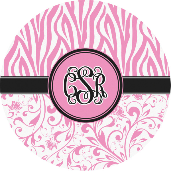 Custom Zebra & Floral Multipurpose Round Labels - 1" (Personalized)