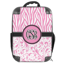 Zebra & Floral Hard Shell Backpack (Personalized)