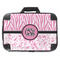 Zebra & Floral 18" Laptop Briefcase - FRONT