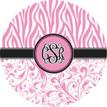 Zebra & Floral Multipurpose Round Labels - Custom Sized (Personalized)