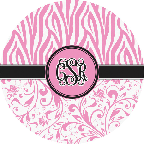 Custom Zebra & Floral Multipurpose Round Labels - Custom Sized (Personalized)