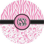 Zebra & Floral Multipurpose Round Labels - 5" (Personalized)