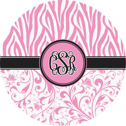 Zebra & Floral Multipurpose Round Labels - 5" (Personalized)