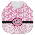 Zebra & Floral Jersey Knit Baby Bib w/ Monogram