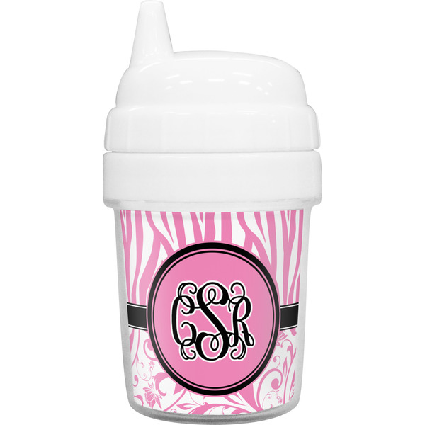 Custom Zebra & Floral Baby Sippy Cup (Personalized)