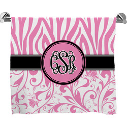 Zebra & Floral Bath Towel (Personalized)