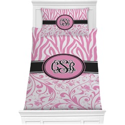 Zebra & Floral Comforter Set - Twin (Personalized)