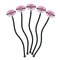 Zebra & Floral Black Plastic 7" Stir Stick - Oval - Fan