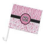 Zebra & Floral Car Flag - Large (Personalized)