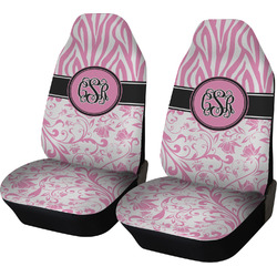 Zebra & Floral Car Seat Covers (Set of Two) (Personalized)