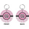 Zebra & Floral Circle Keychain (Front + Back)