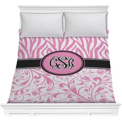 Zebra & Floral Comforter - Full / Queen (Personalized)