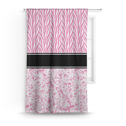 Zebra & Floral Curtain - 50"x84" Panel