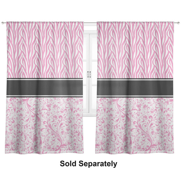 Custom Zebra & Floral Curtain Panel - Custom Size