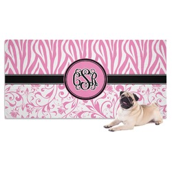 Zebra & Floral Dog Towel (Personalized)