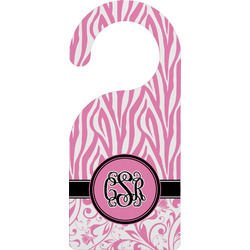 Zebra & Floral Door Hanger w/ Monogram