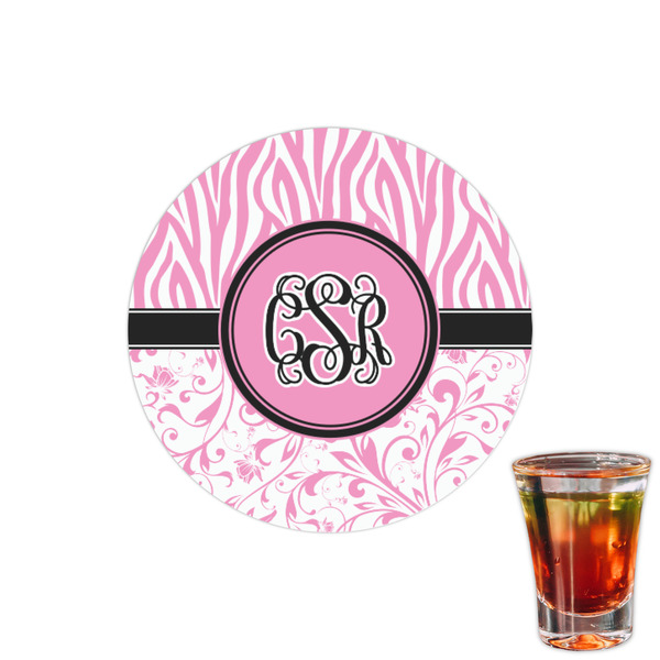 Custom Zebra & Floral Printed Drink Topper - 1.5" (Personalized)