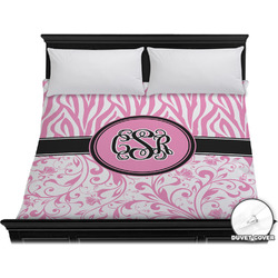 Zebra & Floral Duvet Cover - King (Personalized)