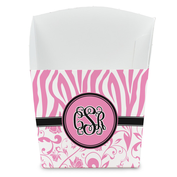 Custom Zebra & Floral French Fry Favor Boxes (Personalized)