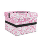 Zebra & Floral Gift Box with Lid - Canvas Wrapped - Medium (Personalized)